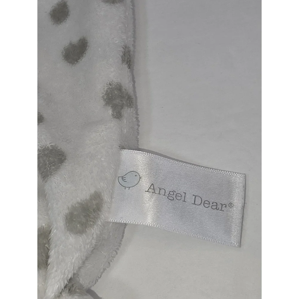 Angel Dear Plush Puppy Dog Knotted Security Baby Blanket Gray & White Lovey